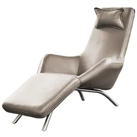 KAWOLA Relaxliege CAVAL Leder 79 x 95 x 157 cm Grau