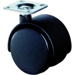 BS Kunststoff-Doppelrolle F75 40 schwarz m. Platte