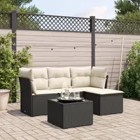 Festnight Gartenlounge mit Stauraum Balkon Lounge Balkon Sofa Rattan Sofa Klein Rattansofa Gartensofa Ecksofa Lounge Sofa Outdoor Polyrattan Balkonmöbel Couch Gartenmöbel Ecklounge