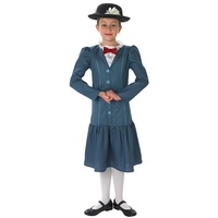 Offiziell Disney Mädchen Mary Poppins Reich Viktorianisch Buch Tag Woche Verkleidung Kleid Kostüm Outfit Alter 3-10 Jahre - Blau, Blau, 9-10 Years