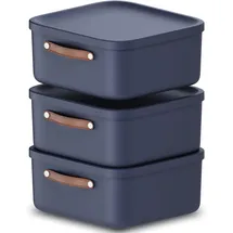Rotho Maloja Aufbewahrungsbox 39,5 x 38,0 x 17,7 cm 3-tlg. blau