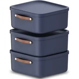 Rotho Maloja Aufbewahrungsbox 39,5 x 38,0 x 17,7 cm 3-tlg. blau
