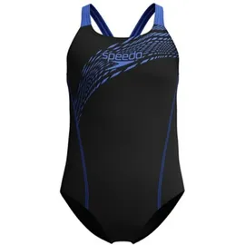 Speedo Medley Logo Medalist Badeanzug Schwarz/Blau 128