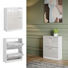 Vicco Schuhschrank Gizmo, Weiß Hochglanz 59 x 72.5 cm 2 Fächern
