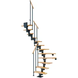 DOLLE Mittelholmtreppe Dublin 61 cm Buche lackiert/Metall Perlgrau