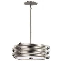 Elstead Lighting Hängeleuchte Deckenlampe Pendelleuchte Metall Glas Nickel 3 Flammig D 48,9 cm