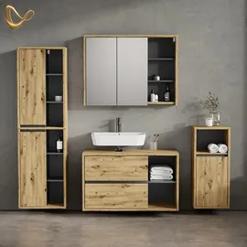 livinity® Vomano 4-tlg. Braun/Eiche