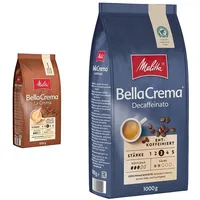 Melitta BellaCrema La Crema Ganze Kaffee-Bohnen 1kg & BellaCrema Decaffeinato Ganze Kaffee-Bohnen entkoffeiniert 1kg