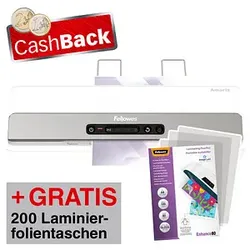 AKTION: Fellowes Amaris A3 Laminiergerät bis DIN A3 + GRATIS 100 Laminierfolien, DIN A4, 80 micron, glänzend mit CashBack