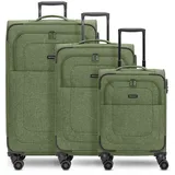 Redolz Essentials 12 THREE SET 4 Rollen Kofferset 3-teilig mit Dehnfalte olive