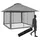 Costway Faltpavillon 4 x 4 m inkl. 4 Seitenteile Grau