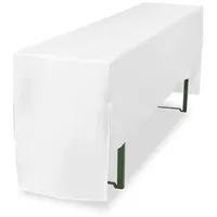 TexDeko Biertischhusse Premium Weiß 220 x 70 cm