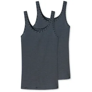 SCHIESSER Tanktop mit Strukturmuster im 2er-Pack, Dunkelblau, 36