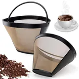 2 Stück Kaffeefilter, 100 Maschen, Kaffeefilter, wiederverwendbar, für Kaffeemaschine, Küche, Büro, Café, Geschirr, Ersatz für Größe 12 x 6 x 8,7 cm