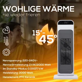 Tronitechnik Turm-Keramik-Heizer 2000 W Weiß