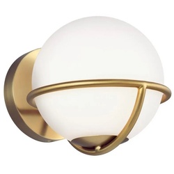 Licht-Erlebnisse Wandleuchte BELLADEA, ohne Leuchtmittel, Warmweiß, Wandlampe Ø 18,1 cm Messing 3000 K 320 lm Glas Metall G9 Vintage goldfarben|weiß