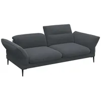 FLEXLUX 2,5-Sitzer Salino, Funktionssofa, Relaxsofa, Sofa mit Arm- und Kopfteil-Verstellungen, Kaltschaum & Stahl-Wellen schwarz