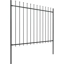 vidaXL Zaun-Set 1200 x 900 cm Schwarz/Stahl