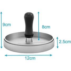 Intirilife Burgerpresse 11,5 cm Edelstahl/Grau