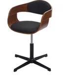 Mendler Esszimmerstuhl HWC-H46, Küchenstuhl, höhenverstellbar Drehmechanismus Bugholz FSC® ~ Walnuss-Optik, Stoff dunkelgrau