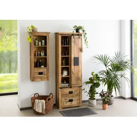 Massivmoebel24 Railway Schrank 70x35x195 natur lackiert