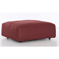 Hocker MUSTERRING "LUCIA", rot (cherry puro), B:120cm H:43cm T:120cm, Flachgewebe VALMONT (60% Baumwolle/40% Leinen);Leder PURO, pigmentiertes Leder;Microfaser CRONA (100% Polyester);Flachgewebe FLORIS (100% Polyester);Leder BAX, pigmentiertes Leder, Hocker, Hocker