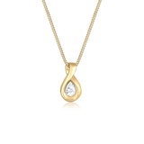 Elli PREMIUM Halskette Damen Infinity Zirkonia Unendlichkeit 585 Gelbgold