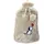 BiggDesign Wärmflasche 2 L mit waschbarem Plüschbezug, Beige mit Hundemotiv