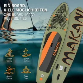 ECD Germany SUP Board Stand Up Paddle Board 320 x 80 x 15 cm olive