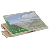 Relaxdays Neigbares Puzzlebrett bis 1000 Teile Grün,Hellbraun,Transparent