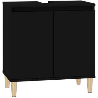 vidaXL Waschbeckenunterschrank Schwarz 58x33x60 cm Holzwerkstoff