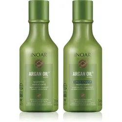INOAR Argan Oil System Set spendet Feuchtigkeit und Glanz 2x250 ml