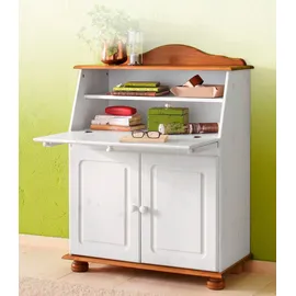 Home Affaire Sekretär HOME AFFAIRE "Mette, Schreibtisch im Landhausstil", gelb (weiß, honigfarben), B:82cm H:107cm T:39cm, Sekretäre, Sekretär, aus Massivholz, Breite 82 cm