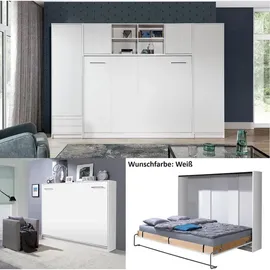 QMM TraumMöbel Schrankbett 140 x 200 cm Weiß