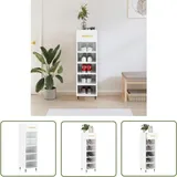 Schuhschrank Hochglanz-Weiß 30x35x105 cm Holzwerkstoff - Schuhschrank - Garderobe - Wohnraumorganisation - Aufbewahrungslösung - Weißer Schuhschrank