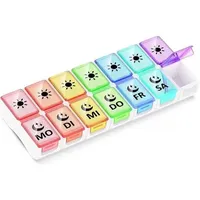 Tablettenbox 7 Tage 2 Fächer Medikamentendosierer BPA Free