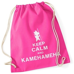 Autiga Turnbeutel Turnbeutel Keep Calm and Kamehameha Son Goku Dragonball Hipster Beutel Tasche rosa