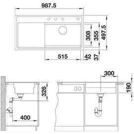 Blanco Zenar XL 6 S-F DampfgarPlus weiß + Excenterbetätigung + InFino + Holzschneidbrett