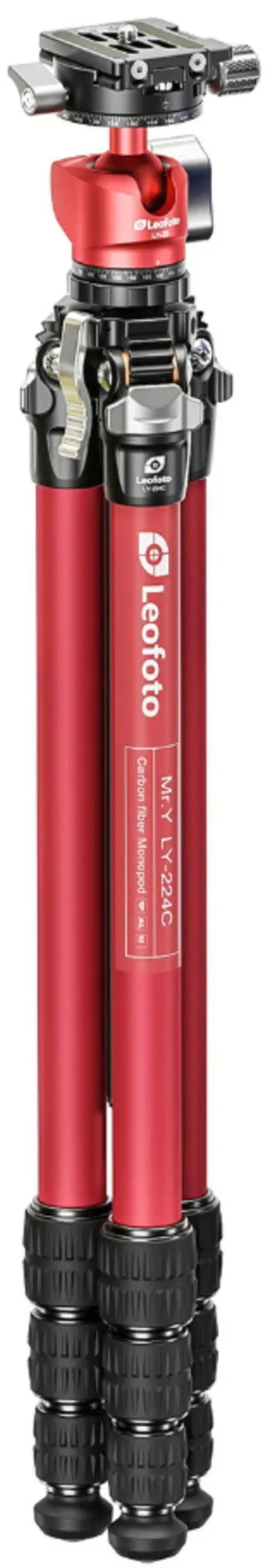 Leofoto LY-224C Mr. Y + LH-25 R Kugelkopf rot