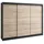 A&J MöbelLand Schiebetürenschrank MERI 200 x 215 x 59,5 cm Schwarz/Sonoma