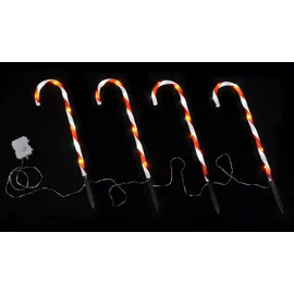 Hi LED Leuchtstab-Set Zuckerstange, 32 LEDs, 44 cm - Rot/Weiß