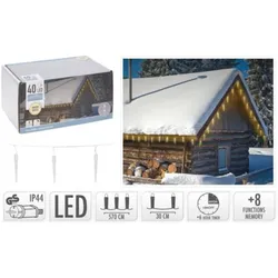 Koopman Eiszapfen Lichterkette 40 LEDs, 5.7 m, warmweiß, AX8103080