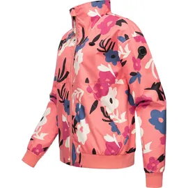 Ragwear leichte wasserdichte Damen Oversize Übergangsjacke kurz mit modischem Allover-Print Goona Print YOUMODO Coral Gr. L - L