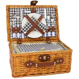 HYBDAMAI Picknickkorb Set für 2 Person mit Kühlfach, Abnehmbarer Riemen, Weinbeutel, Besteck Set, für Camping, Strand, Wandern, BBQ und Familie/Paare Geschenke, Zubehör