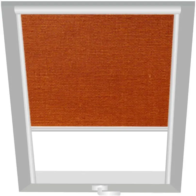 Wellker Verdunkelungsrollo Orange 1607, 78x118 cm (M06), Aluminiumschiene,GGU,Manuell,VELUX