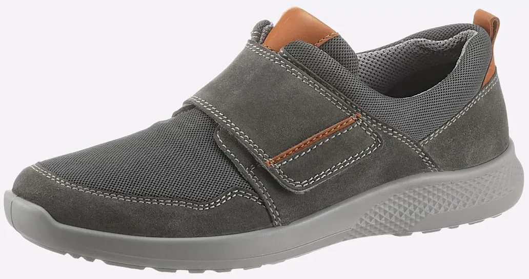 Klettschuh JOMOS, Herren, Gr. 46, grau, Veloursleder, Schuhe Klettschuh