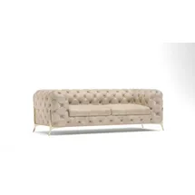 s-style möbel - Chesterfield Sofa 3-Sitzer mit Goldene Metall Füßen | 225 cm X 75 cm X 100 cm