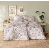 Estella Mako-Satin Bettwäsche Jolanda creme Wiesenblumen Blätter 7953-215