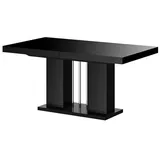 designimpex Esstisch Design Esstisch HLE-111 Hochglanz ausziehbar Tisch Esszimmer 160 - 256 schwarz