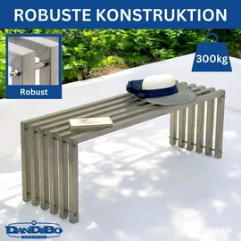DanDiBo Ambiente Gartenbank 115 x 44 x 115 cm Silber